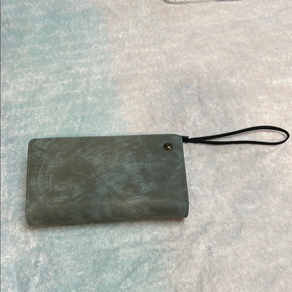 Gray/Teal Wristlet Wallet/phone case